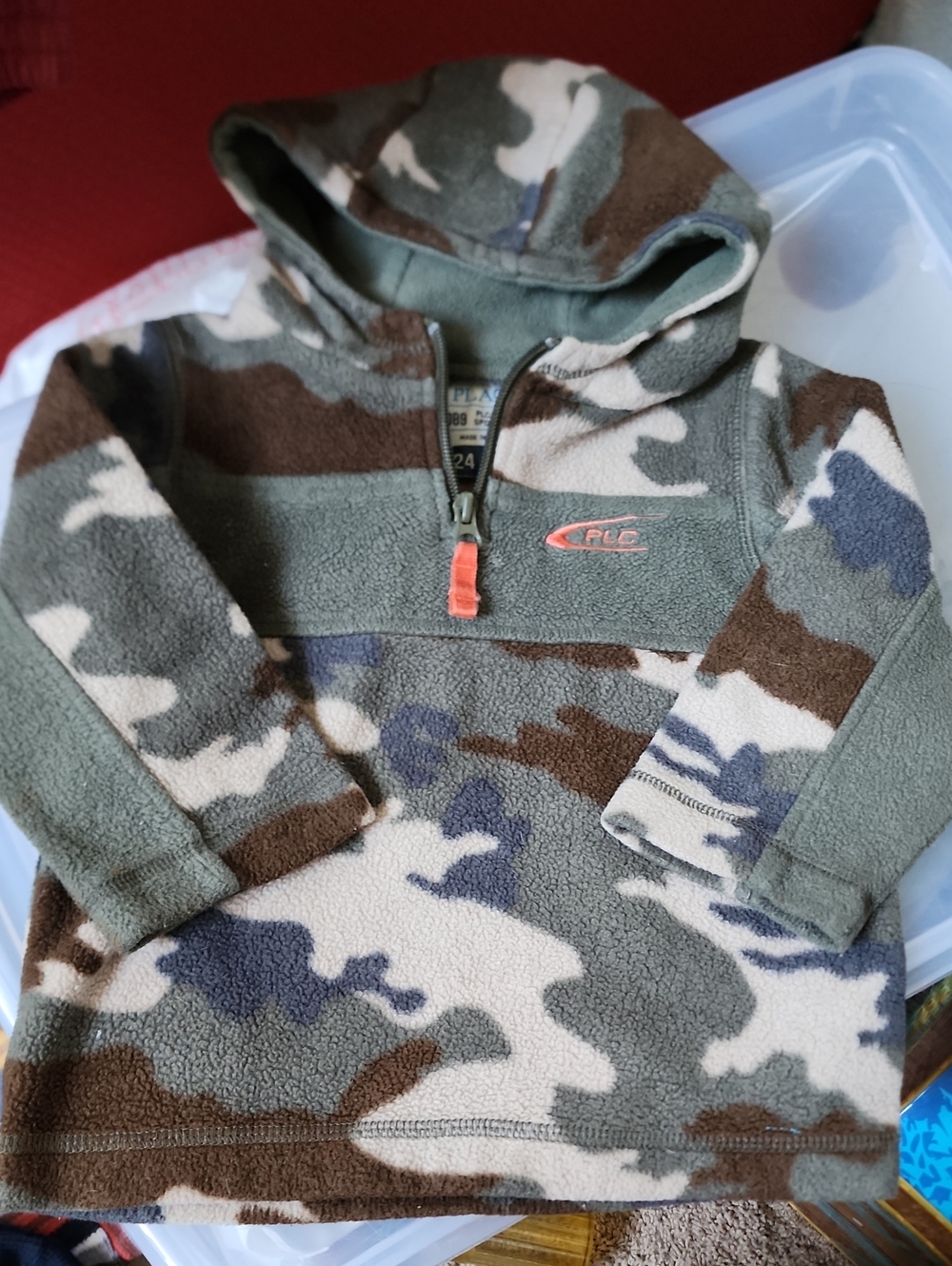 Sz 18-24 The Children's Place Boys' Camo Hooded Fleece Pullover